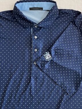 Greyson Men's Golf Performance Polo Wolf Print Navy Blue XL